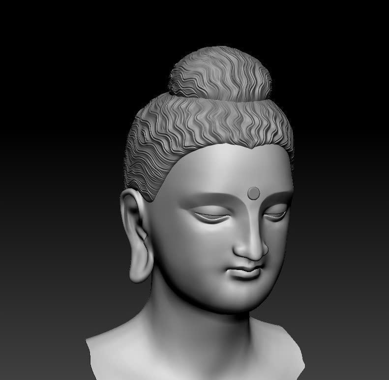 head buddha 3D print model_2