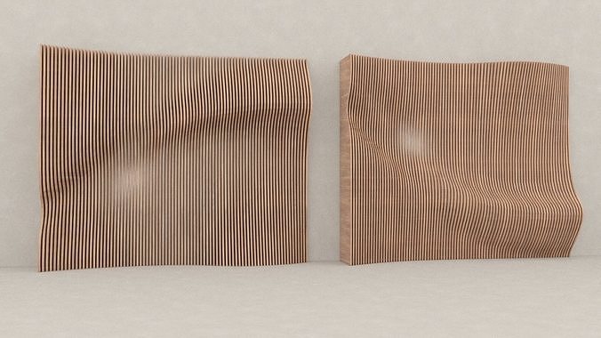 Parametric wall design 3ds wood glass Free 3D model