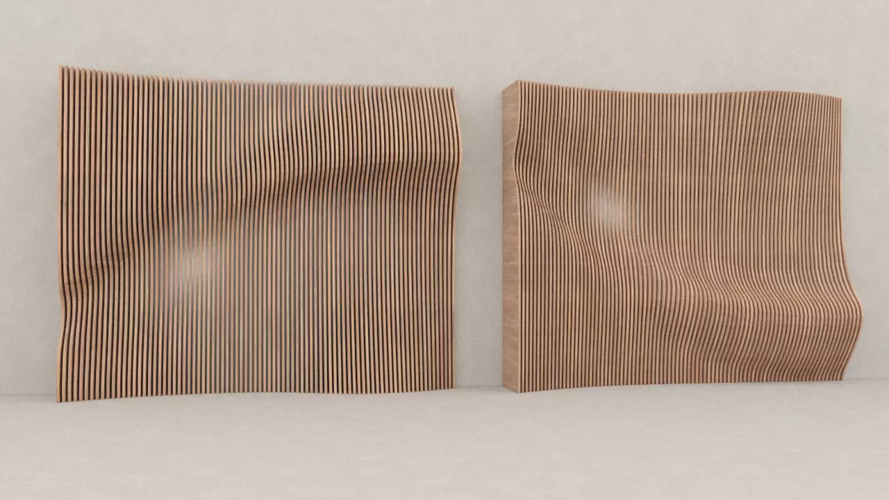Parametric wall design 3ds wood glass Free 3D model