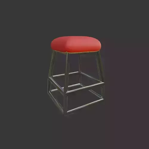 Metal Frame Stool 3D Model 3D model