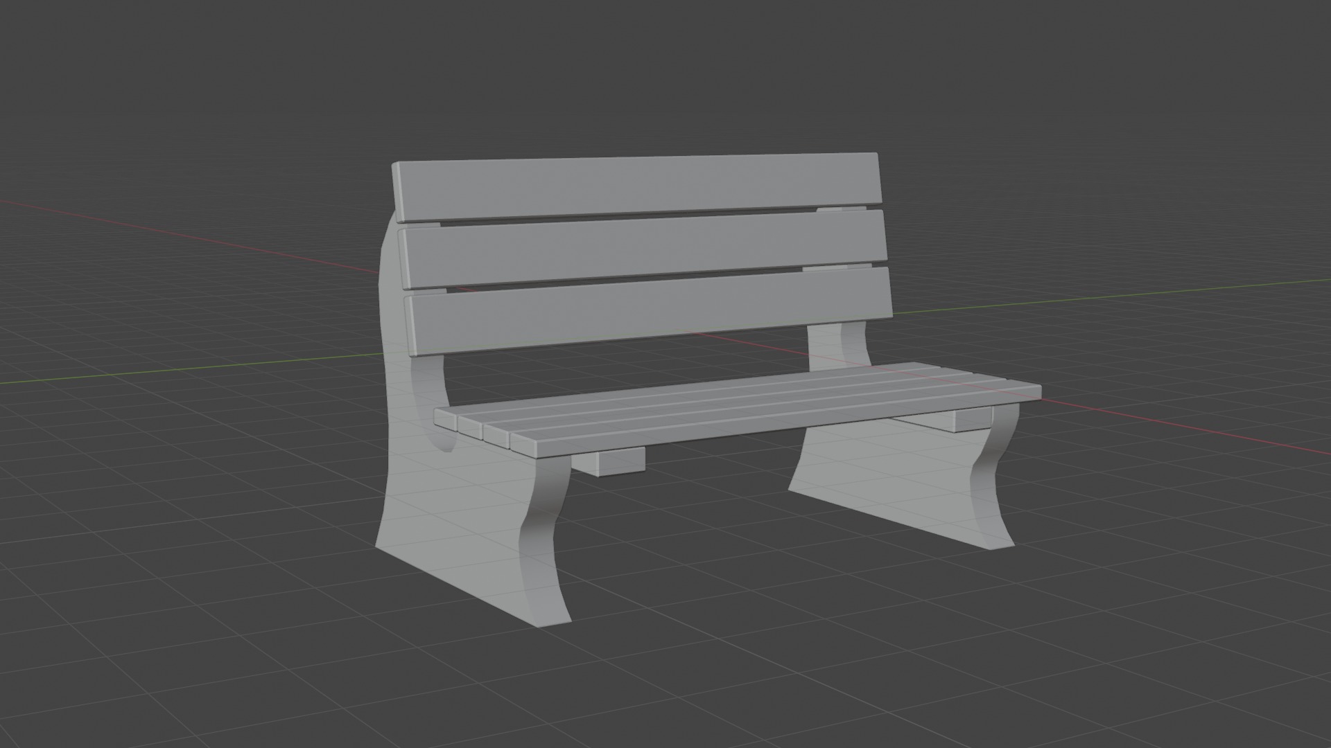 Park Bench Low-poly 3D model_5