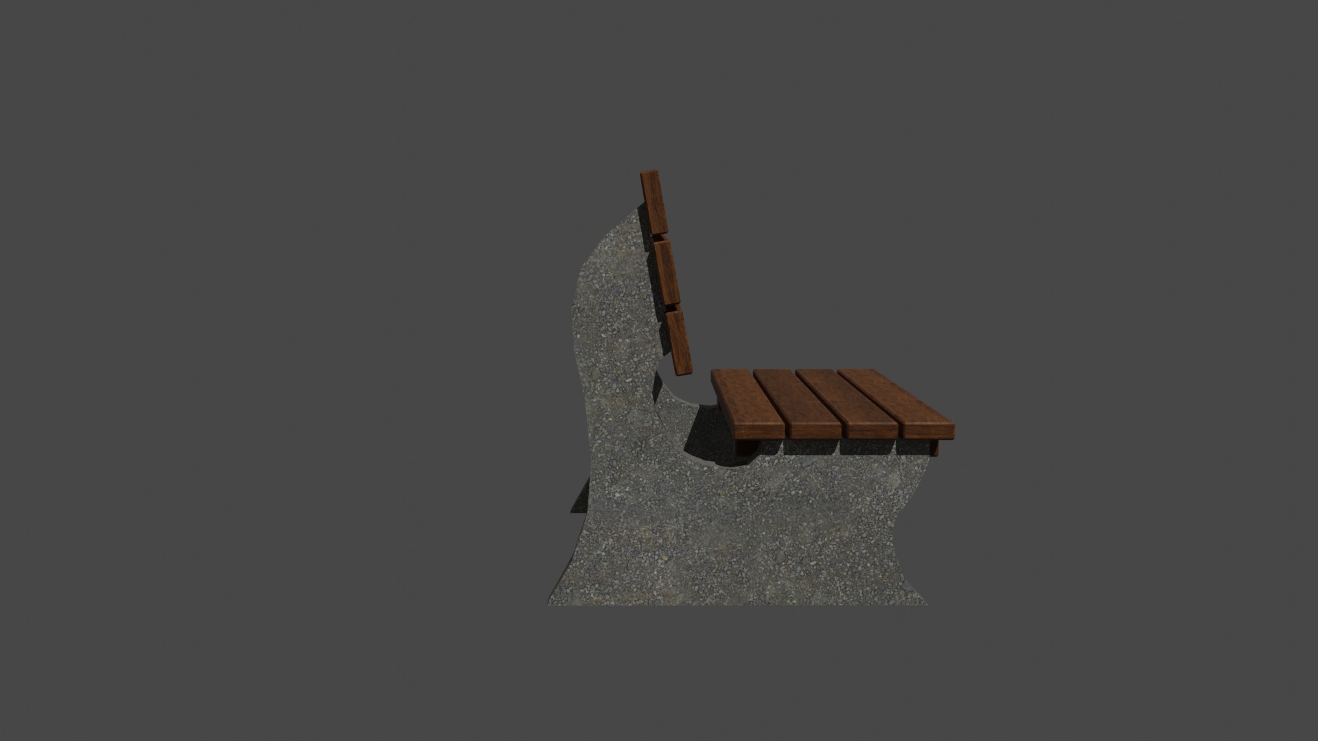 Park Bench Low-poly 3D model_2