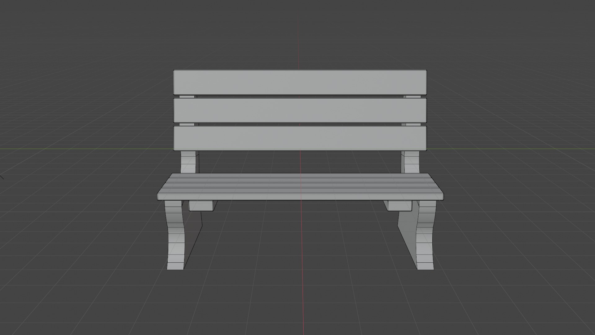 Park Bench Low-poly 3D model_4