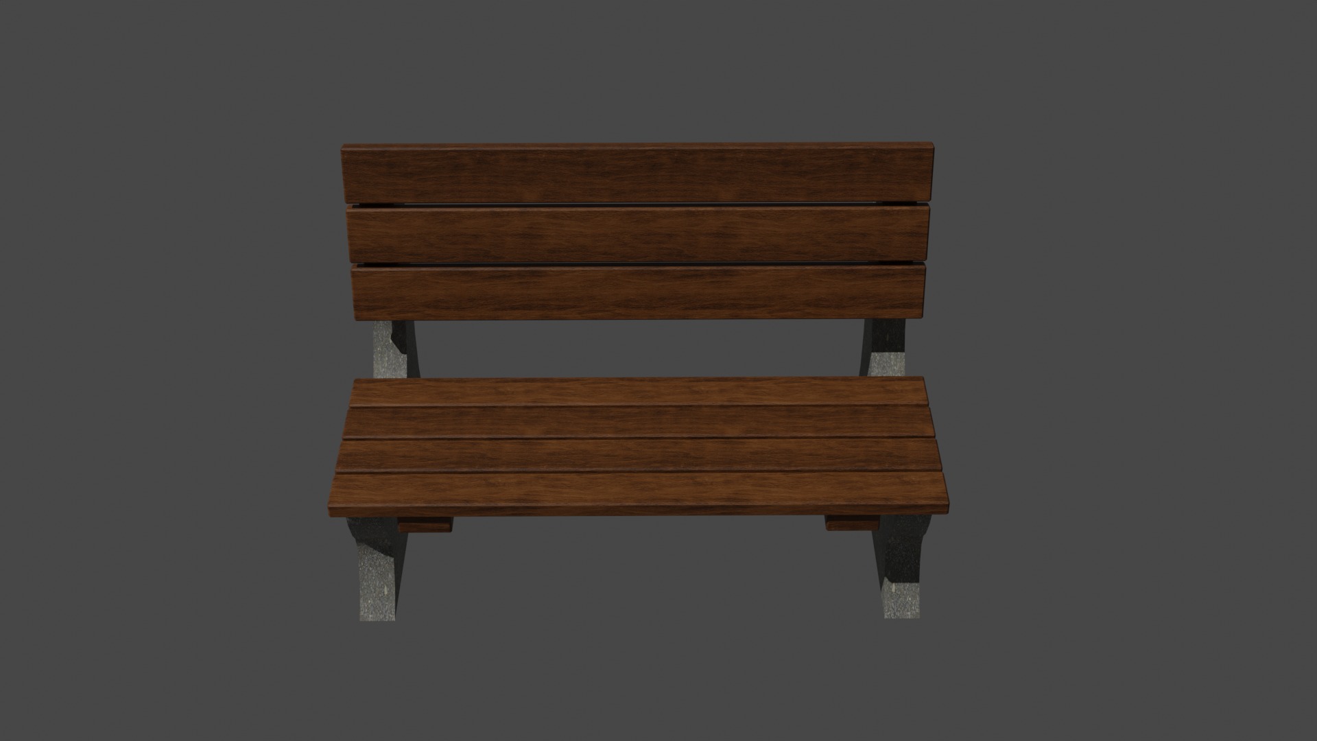 Park Bench Low-poly 3D model_3