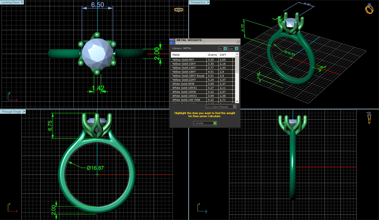 Round Solitaire with Tulip Setting Engagement Rings 3D print model_14