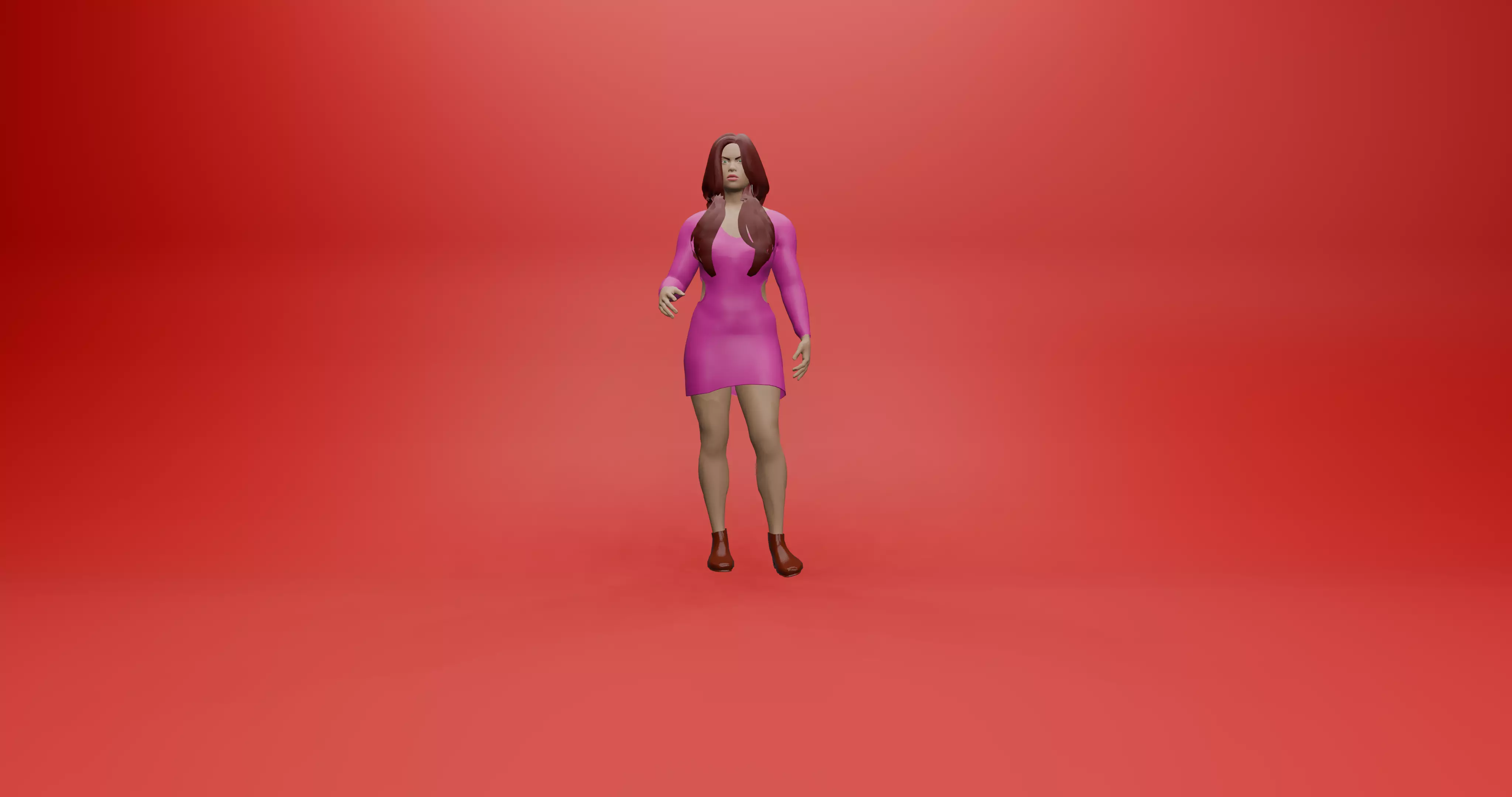 Hot 3d woman Low-poly 3D model