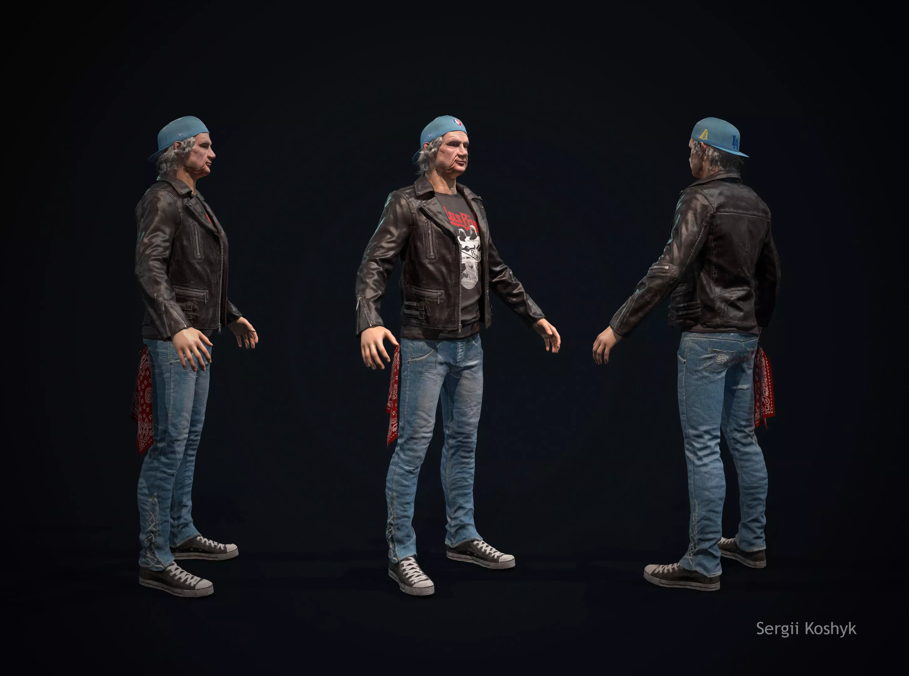 Jacket T-shirt Low-poly 3D model_0