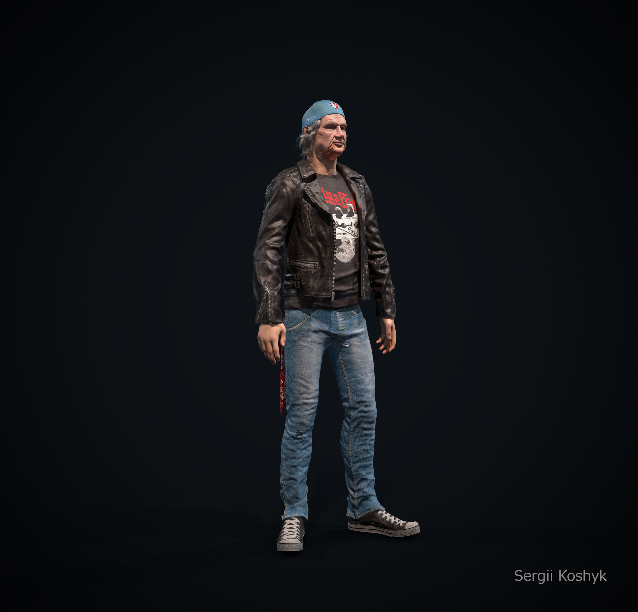 Jacket T-shirt Low-poly 3D model_1