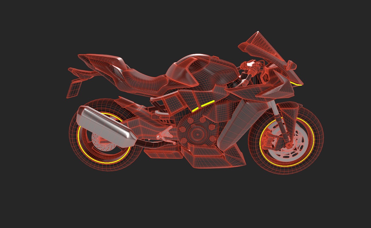 Current Adventure Motorcycle Low-poly 3D model_4