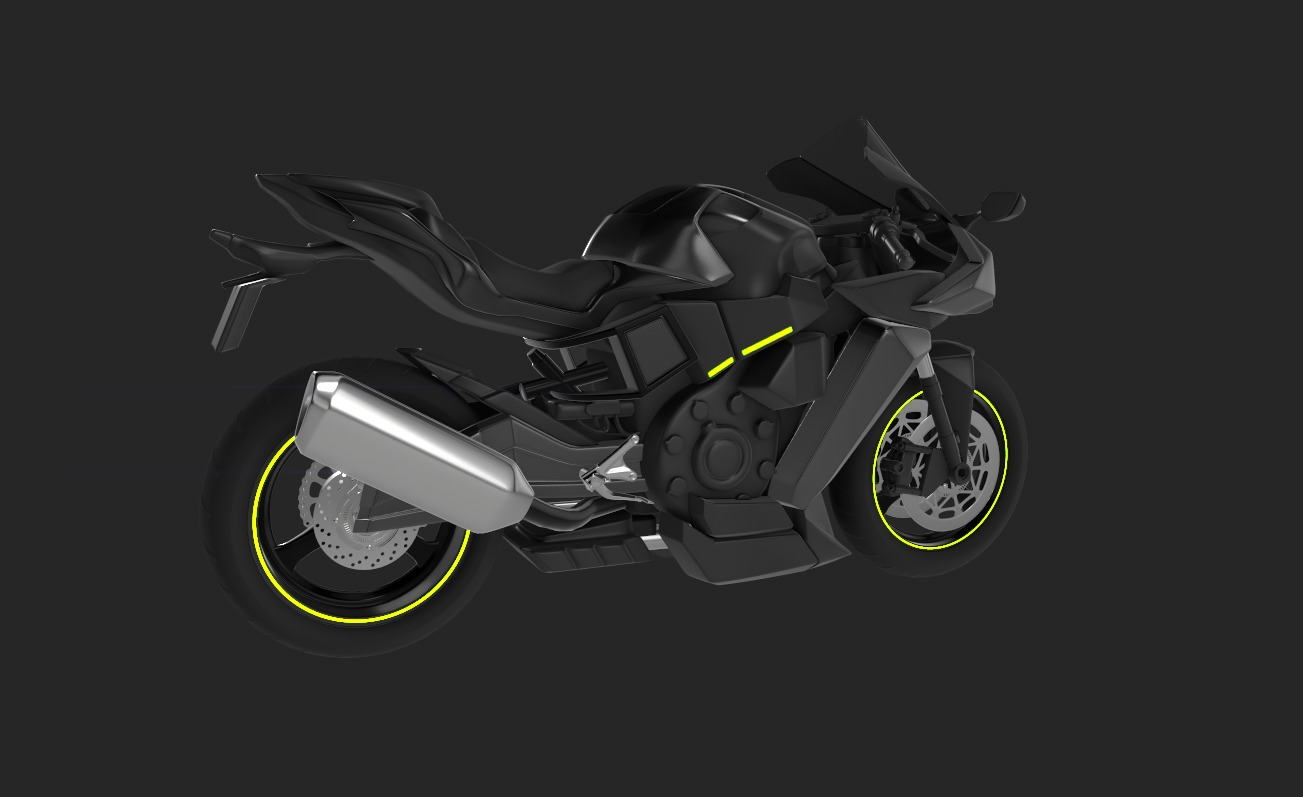 Current Adventure Motorcycle Low-poly 3D model_1