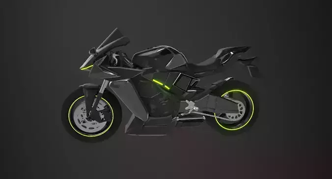 Current Adventure Motorcycle Low-poly 3D model