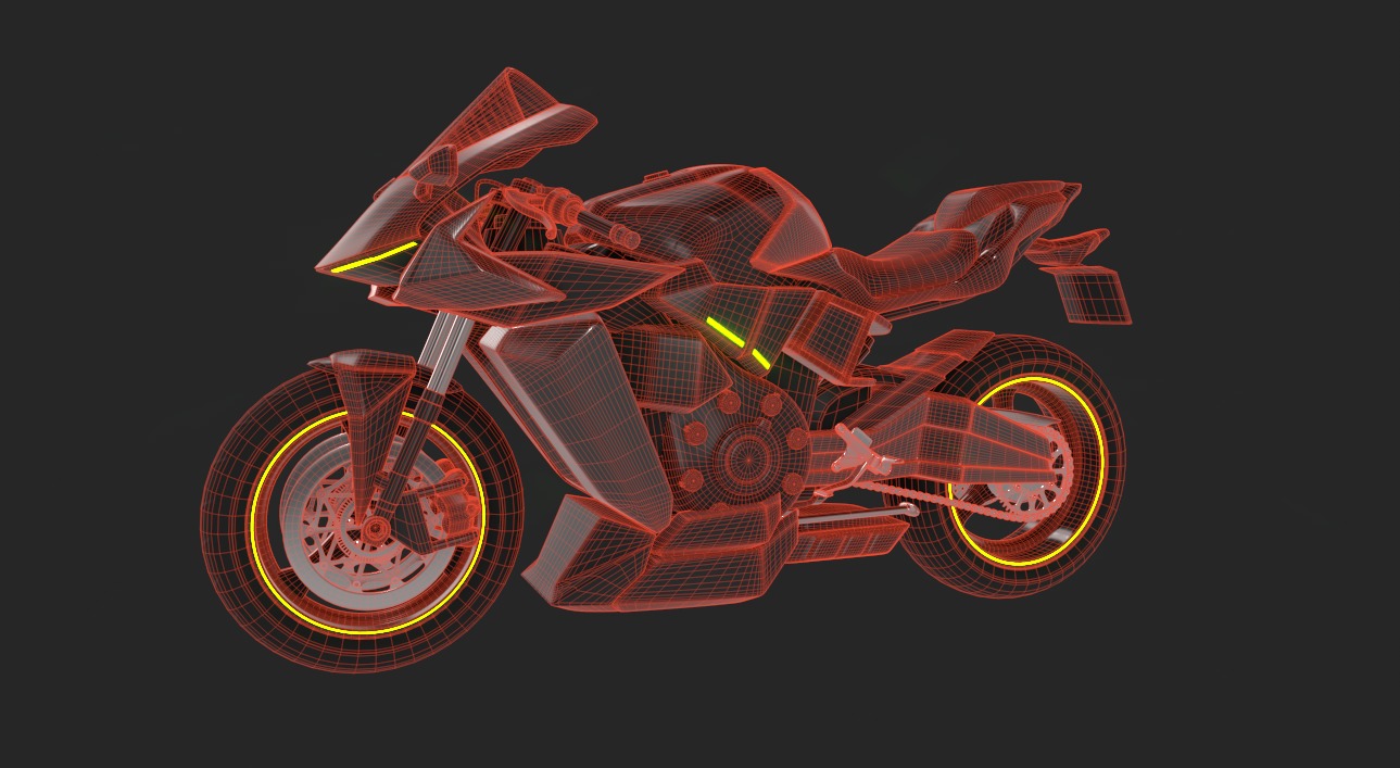 Current Adventure Motorcycle Low-poly 3D model_3