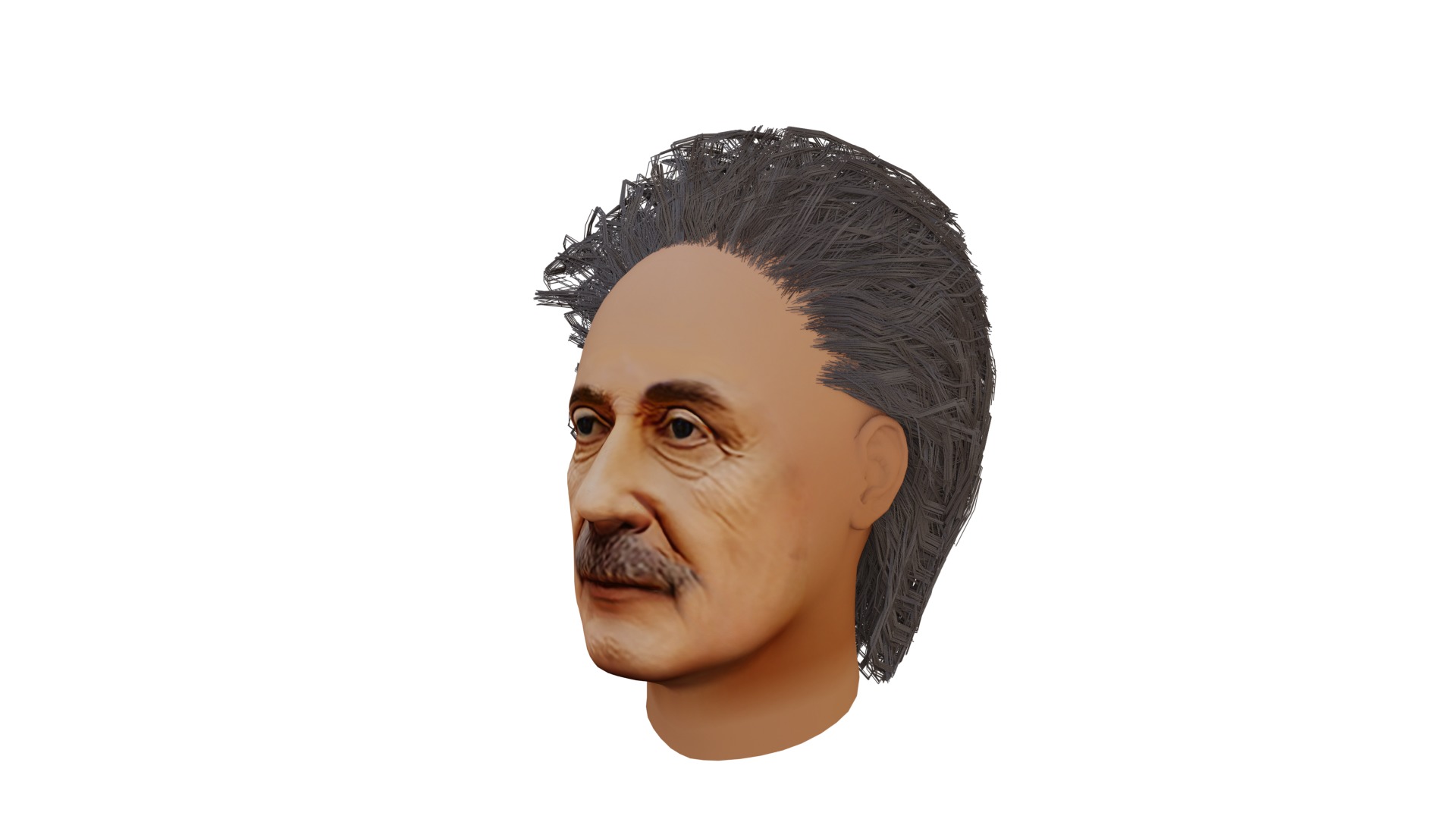 Albert Einstein UV Map Head 3D model_10