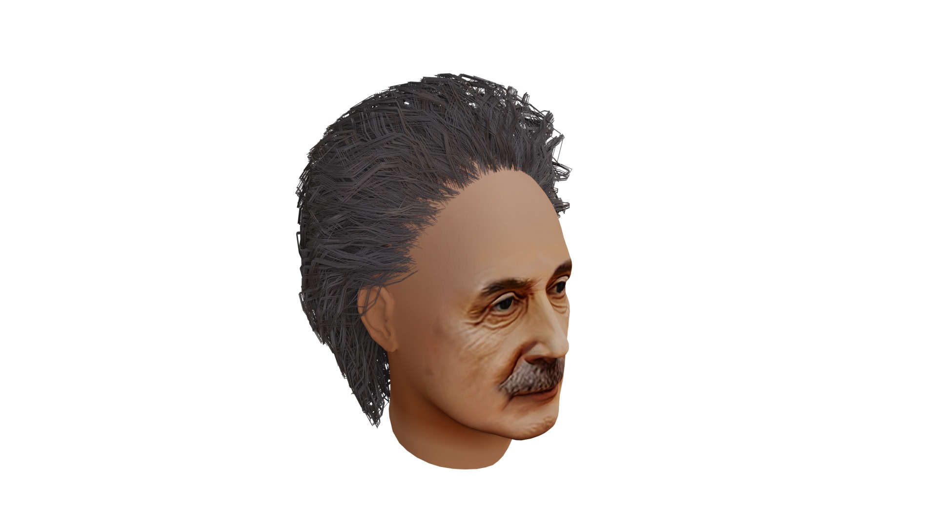 Albert Einstein UV Map Head 3D model_6