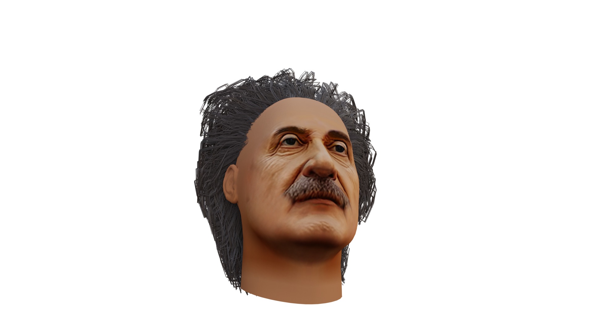 Albert Einstein UV Map Head 3D model_4