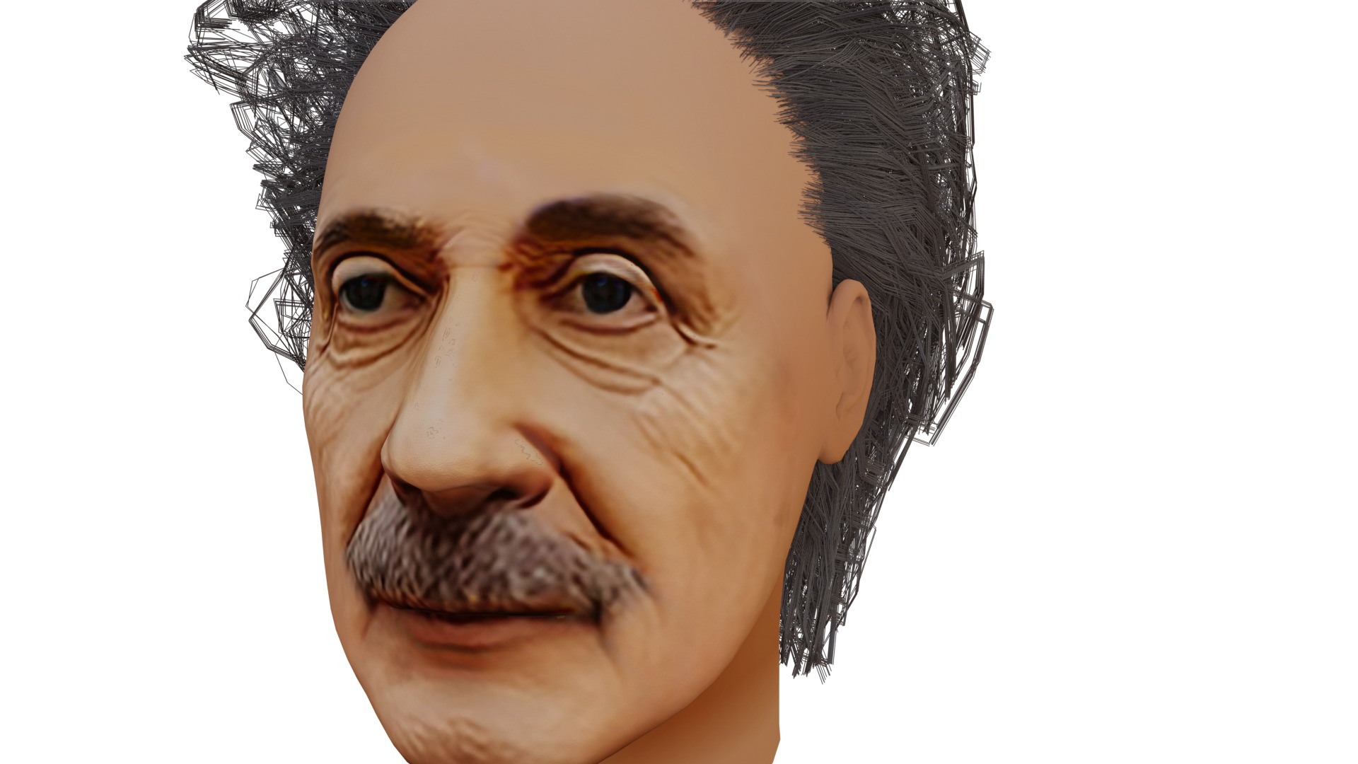 Albert Einstein UV Map Head 3D model_3