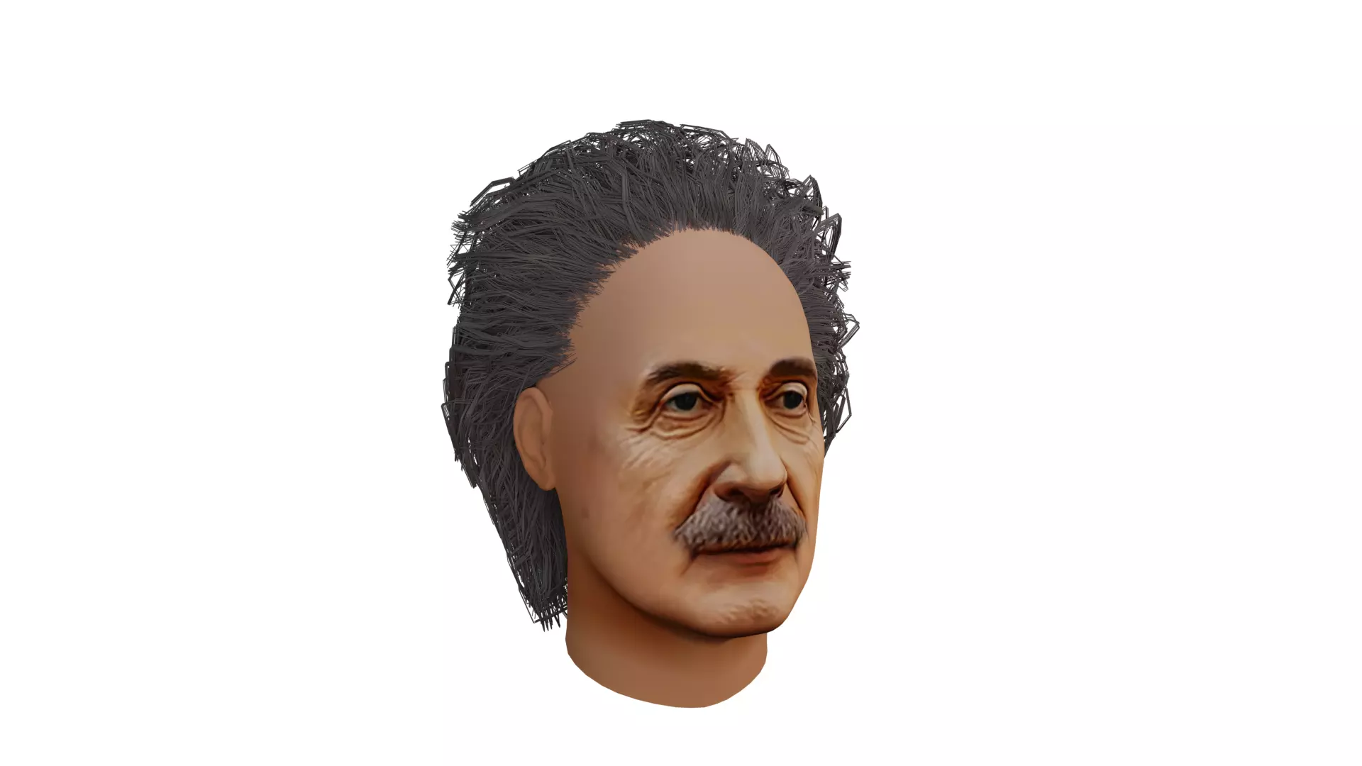 Albert Einstein UV Map Head 3D model_0