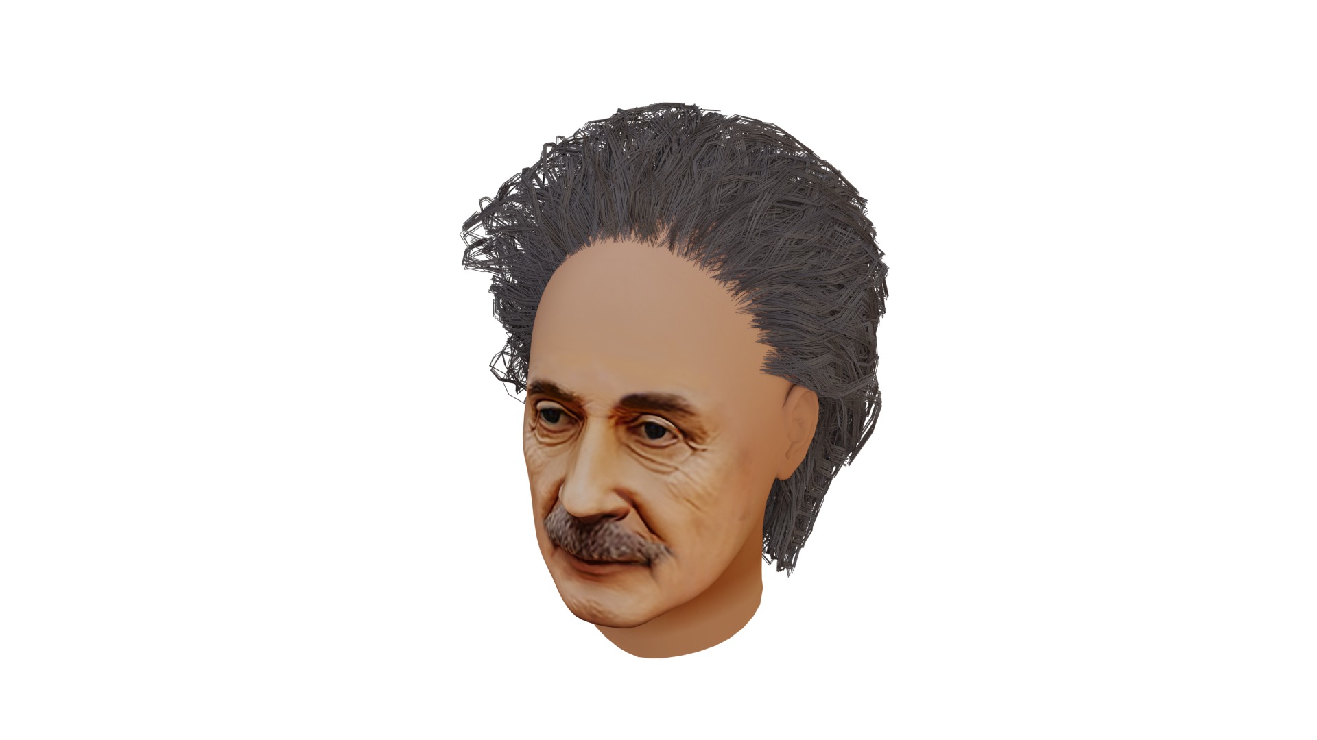 Albert Einstein UV Map Head 3D model_5