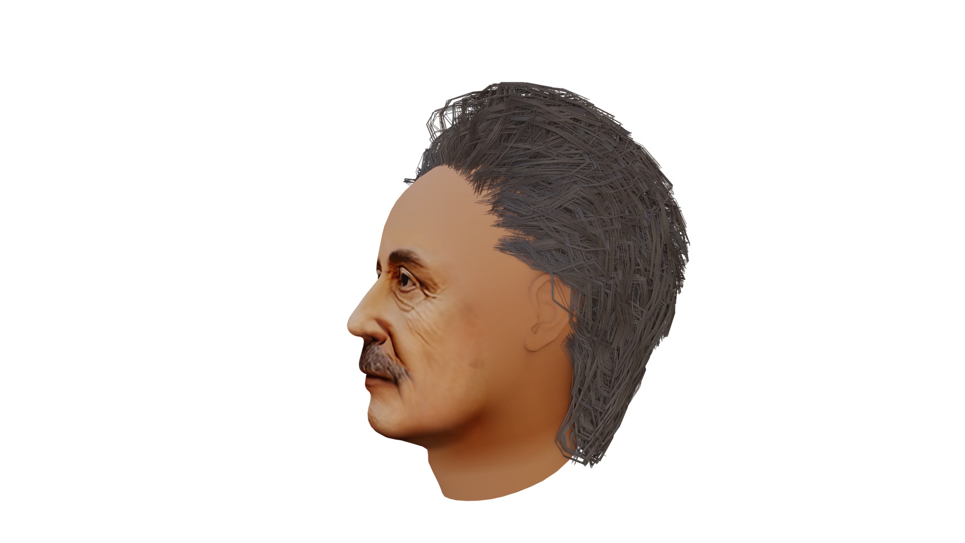 Albert Einstein UV Map Head 3D model_2