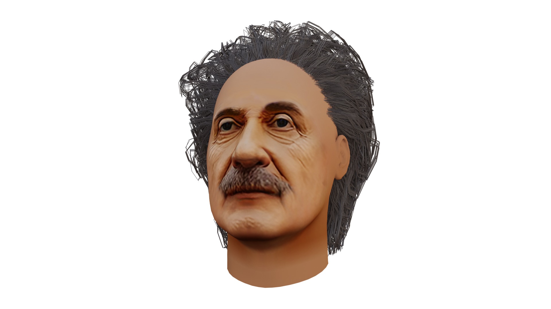 Albert Einstein UV Map Head 3D model_1