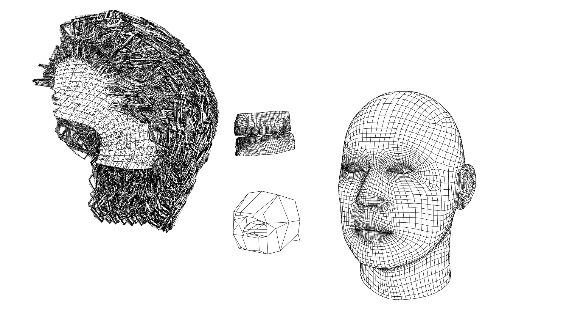 Albert Einstein UV Map Head 3D model_12