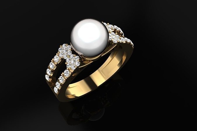 Pearl Flower Ring Free 3D print model
