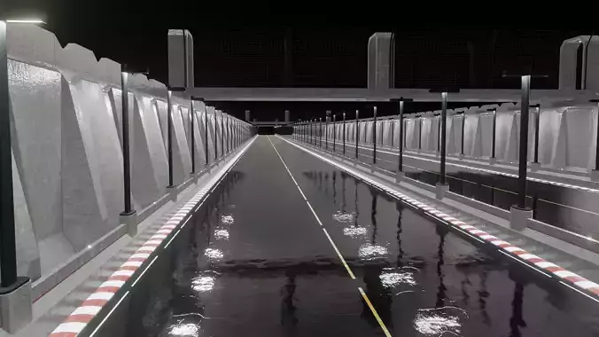 Generic Race Track highway Low-poly 3D model