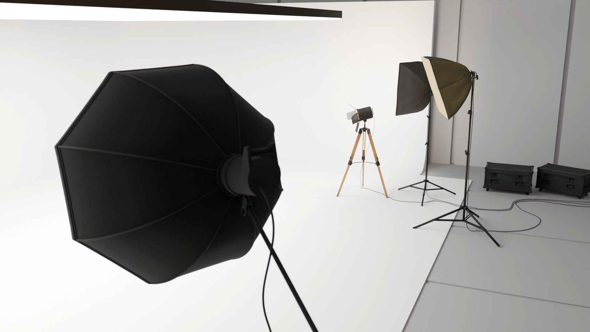 Lighting Studio Scene 3D Blend File Free model 3D model_7