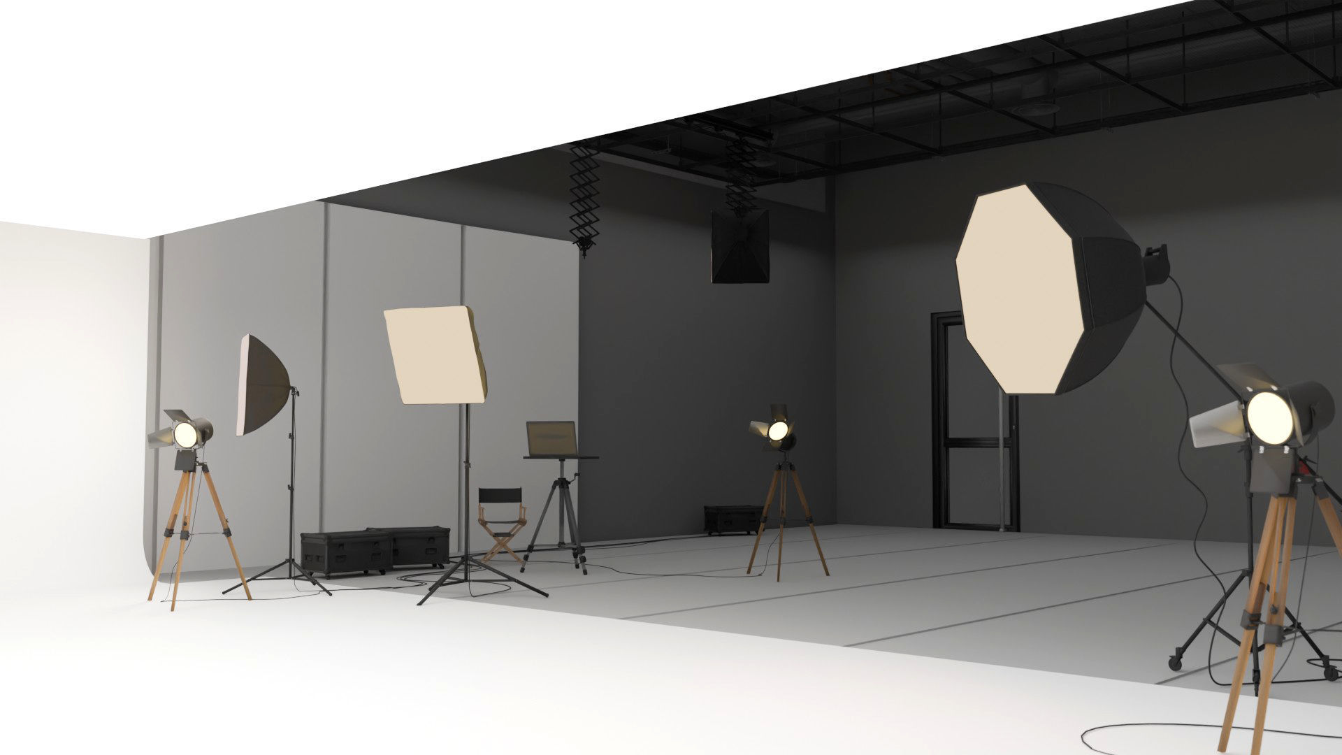 Lighting Studio Scene 3D Blend File Free model 3D model_5
