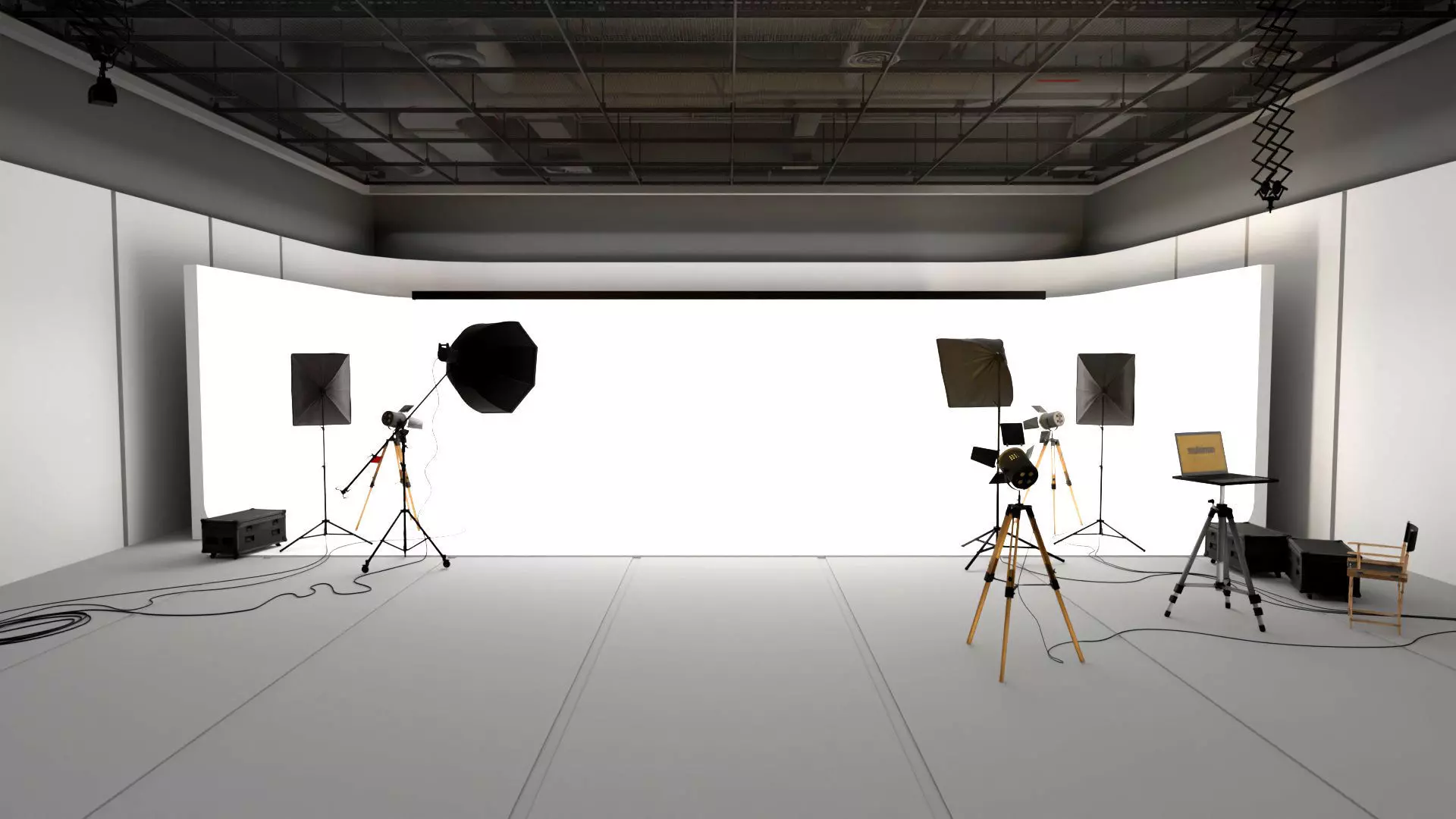 Lighting Studio Scene 3D Blend File Free model 3D model_0