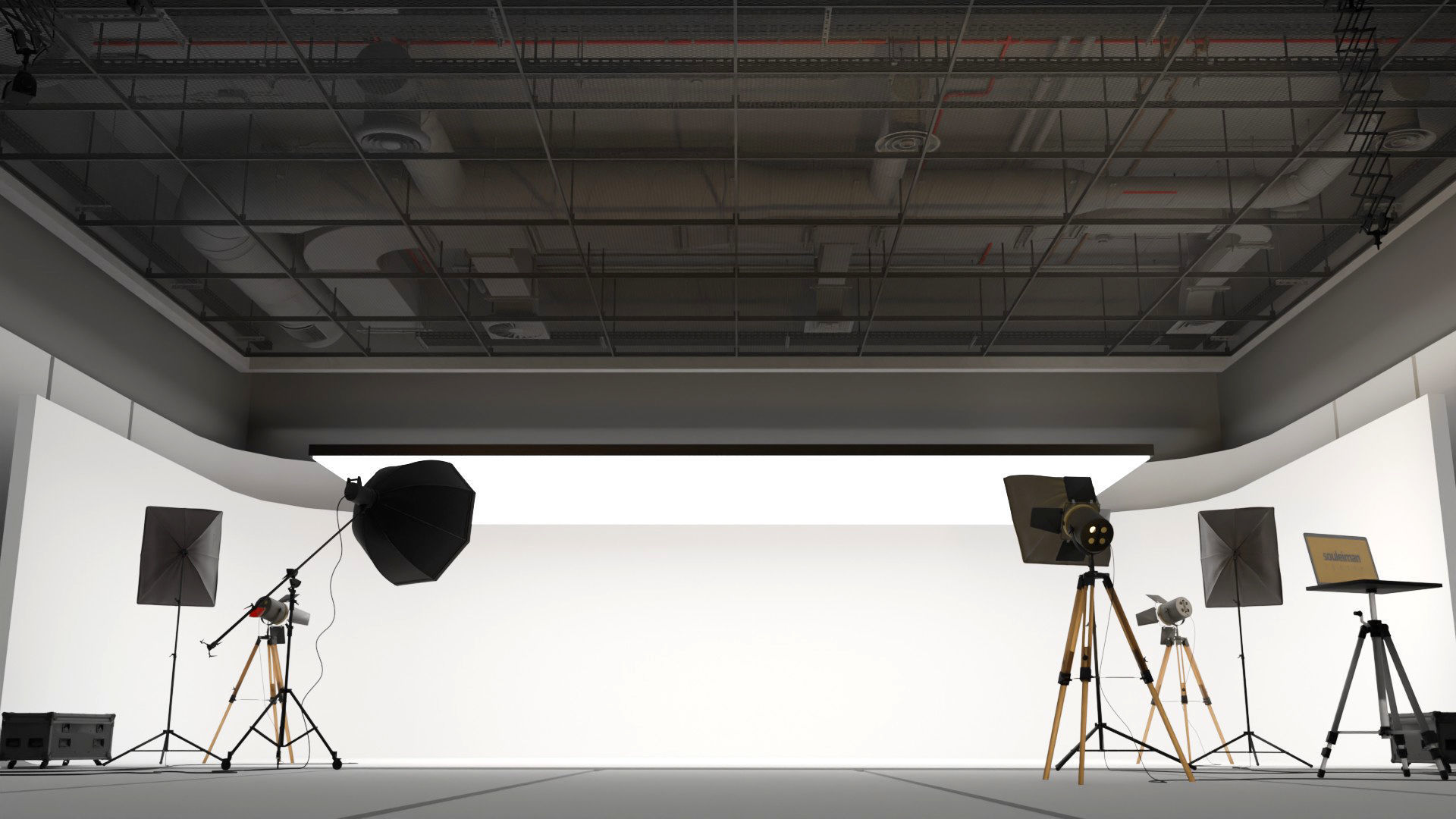 Lighting Studio Scene 3D Blend File Free model 3D model_3