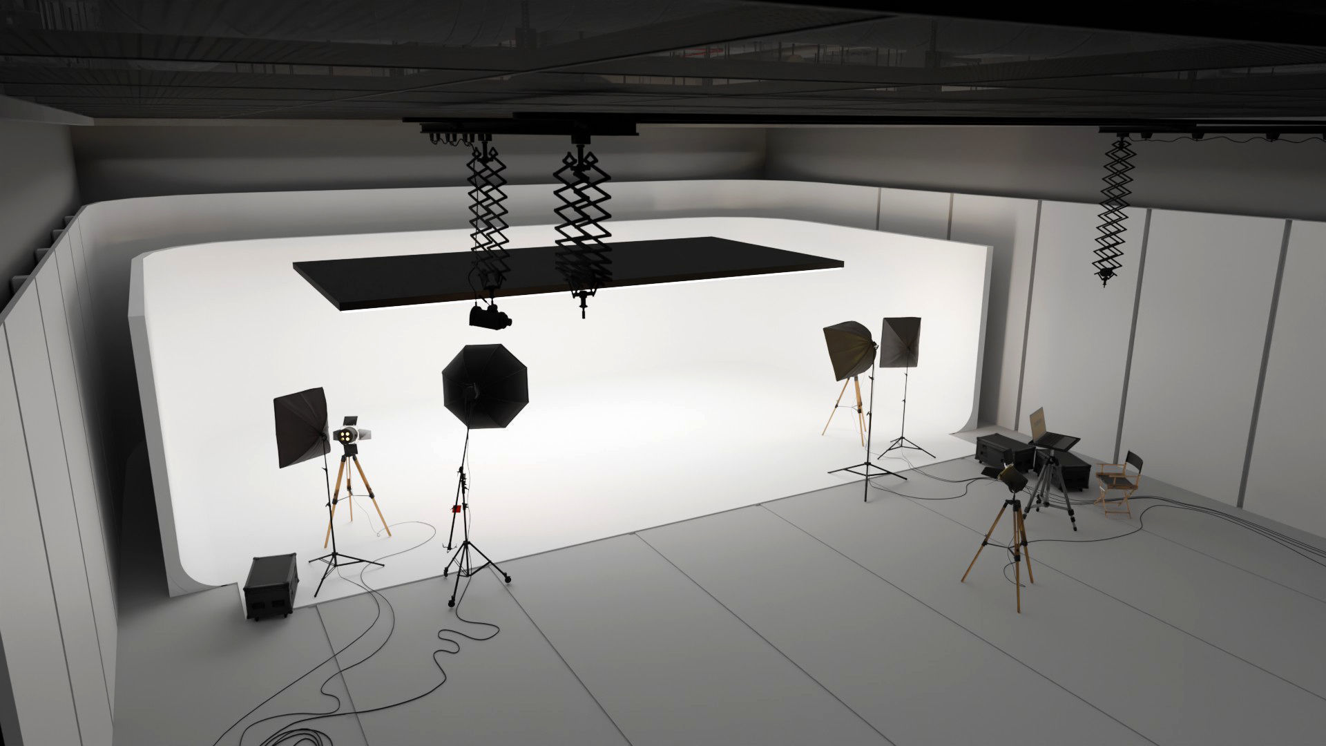 Lighting Studio Scene 3D Blend File Free model 3D model_6