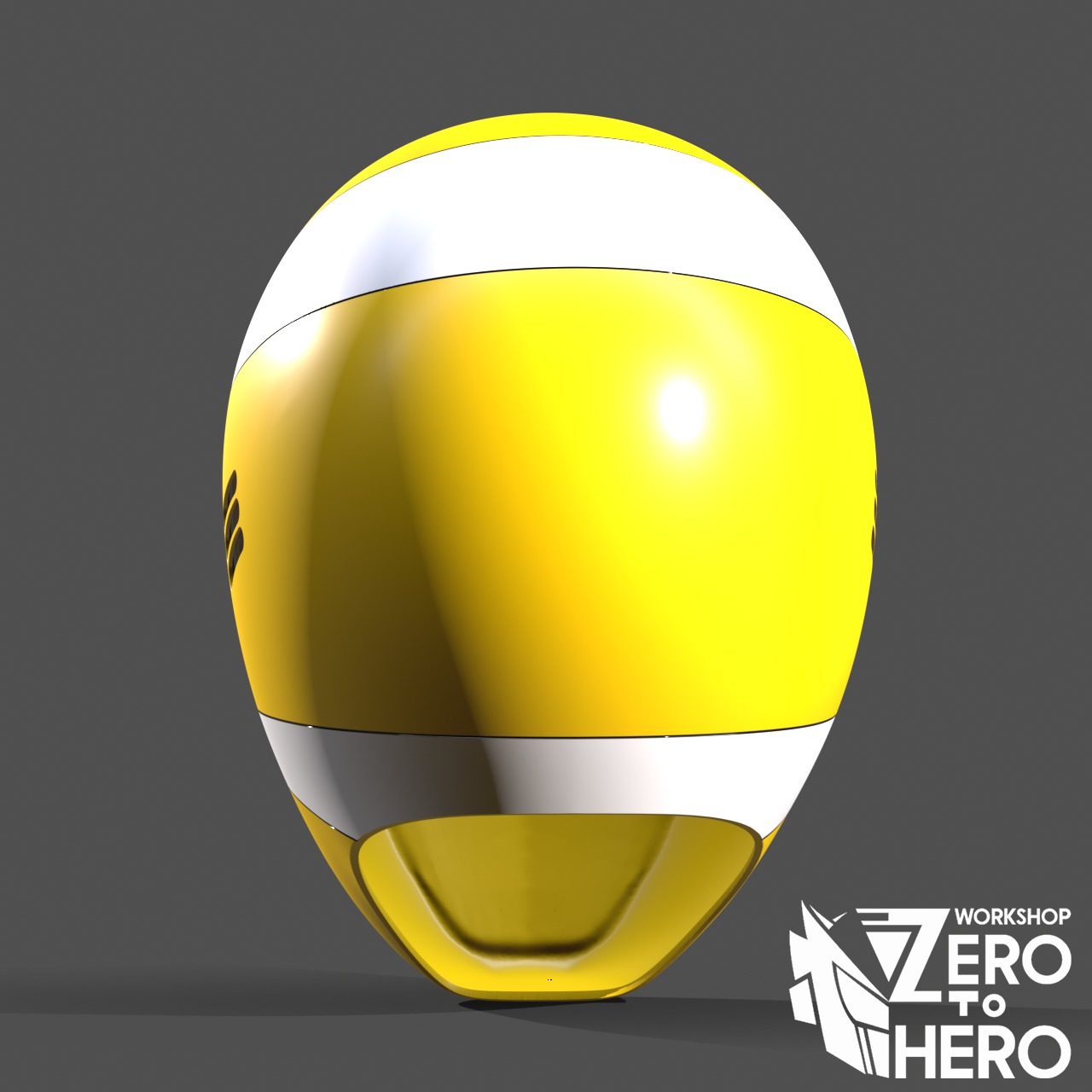 Power Ranger In Space Yellow Helmet 3D print model_3