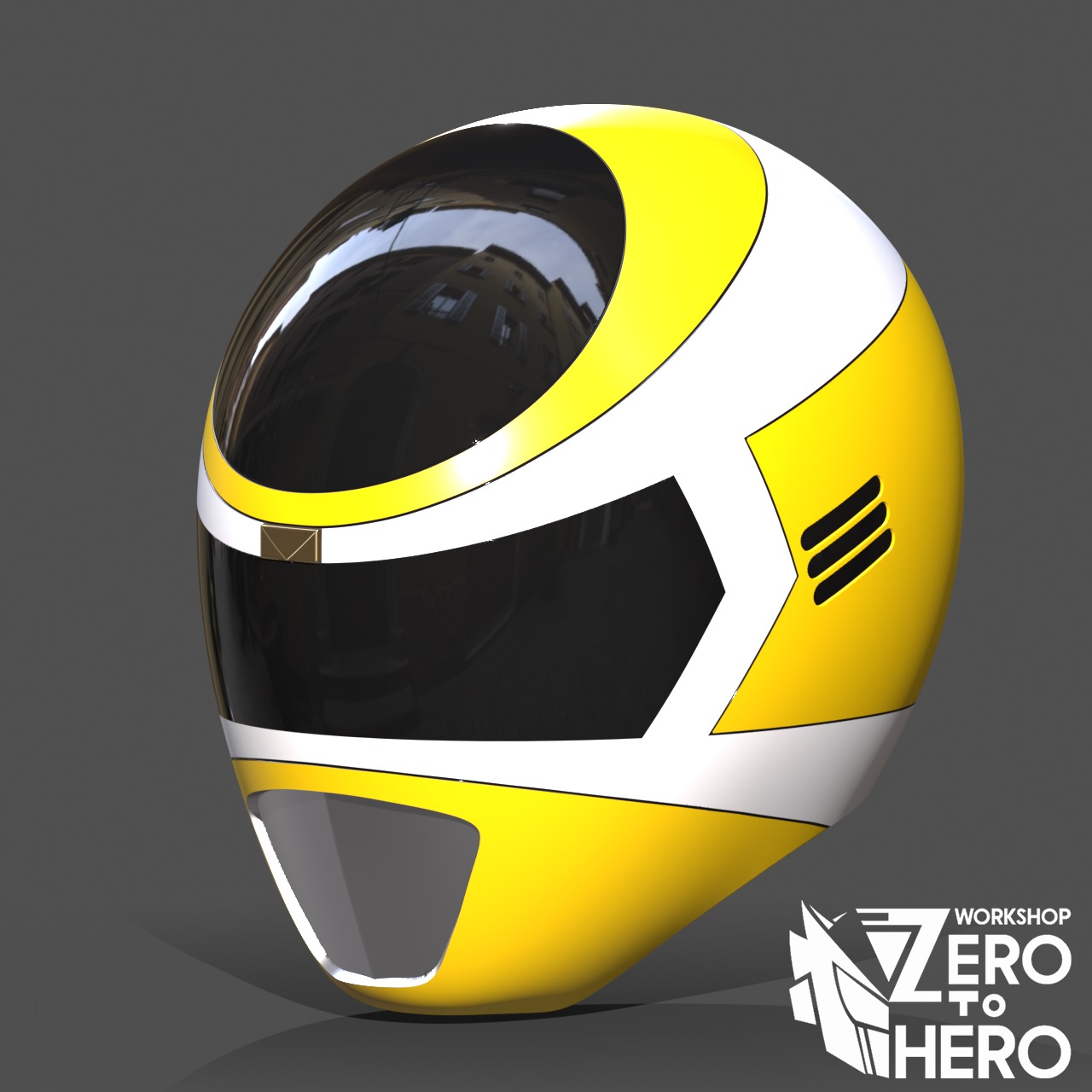 Power Ranger In Space Yellow Helmet 3D print model_1
