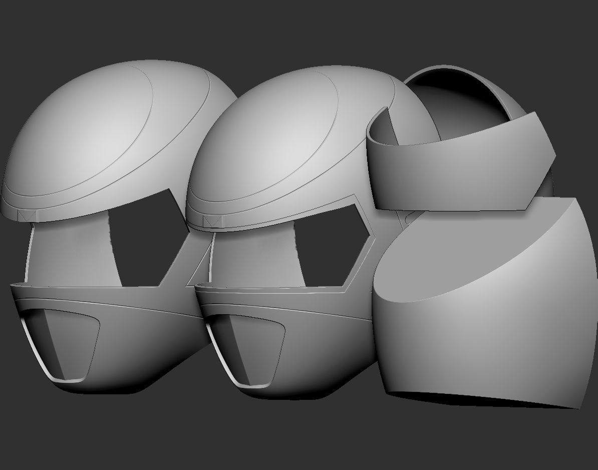 Power Ranger In Space Yellow Helmet 3D print model_5