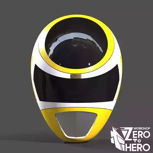 Power Ranger In Space Yellow Helmet 3D print model