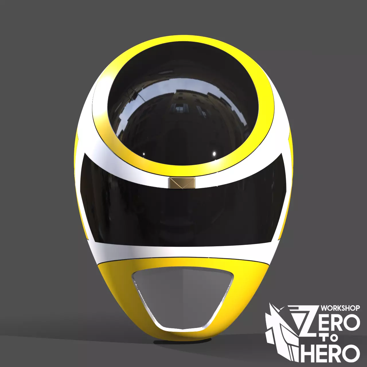 Power Ranger In Space Yellow Helmet 3D print model_0