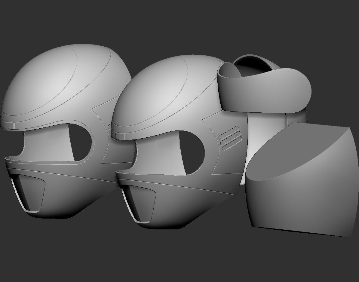 Combo of 5 Power Ranger In Space Helmet 3D Model Collection_8