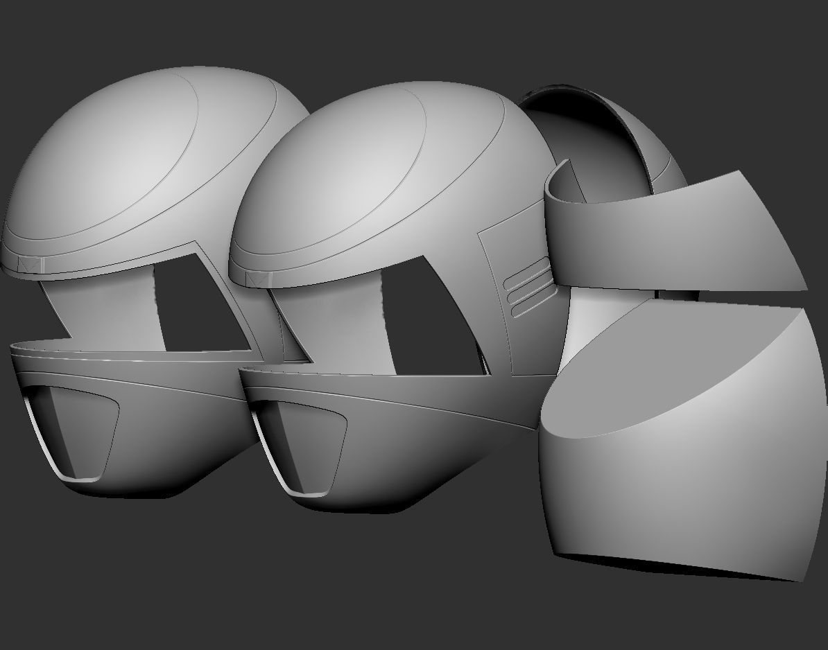Combo of 5 Power Ranger In Space Helmet 3D Model Collection_6