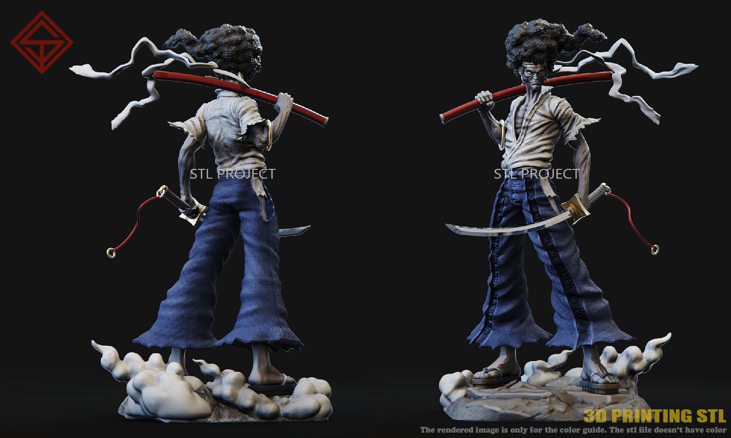 Afro Samurai 3D print model_1