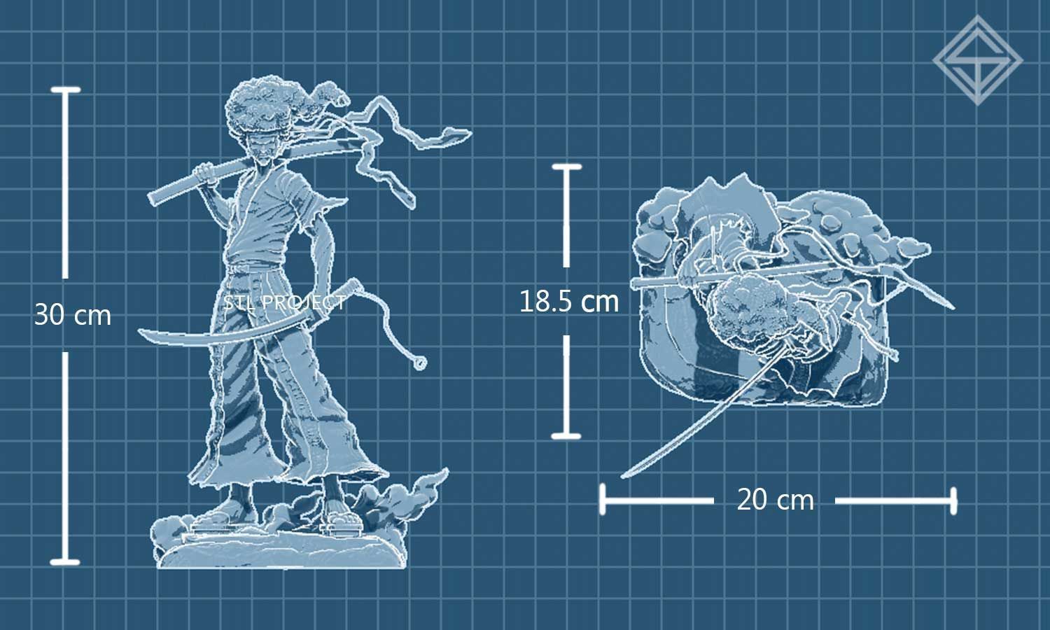 Afro Samurai 3D print model_4