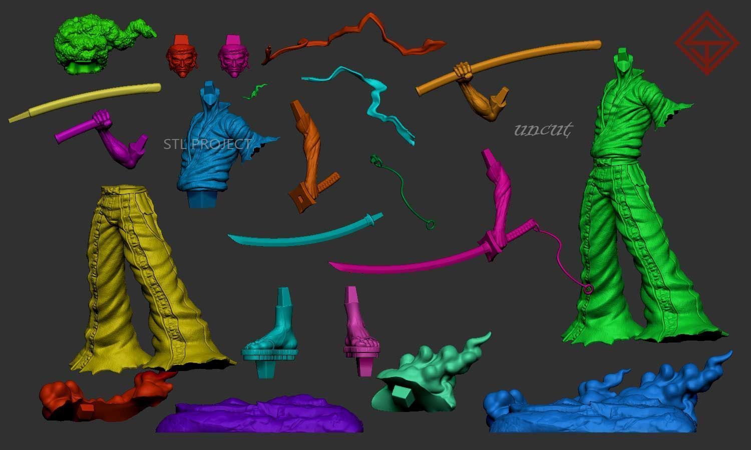 Afro Samurai 3D print model_3