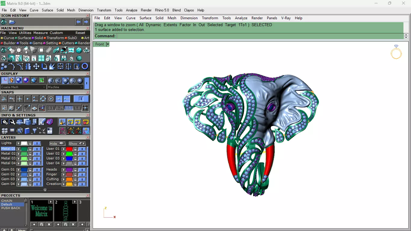 Elephant Brooch 3D print model_4