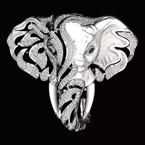 Elephant Brooch 3D print model