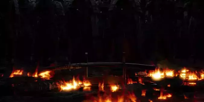 VDB Small Ground Fire - 400 Frames Fade In