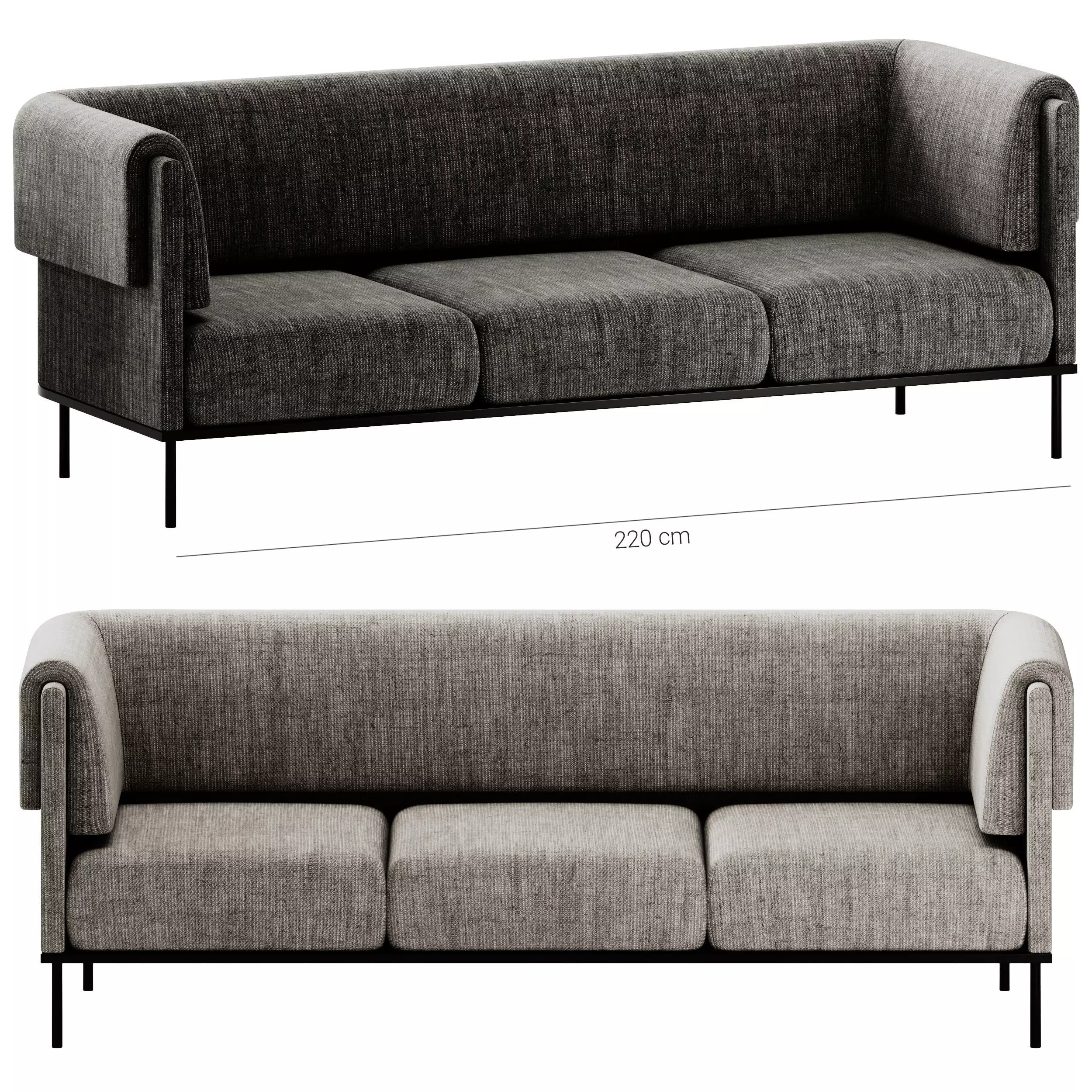 Ombra 3 seater Sofa by Adrenalina 3D model