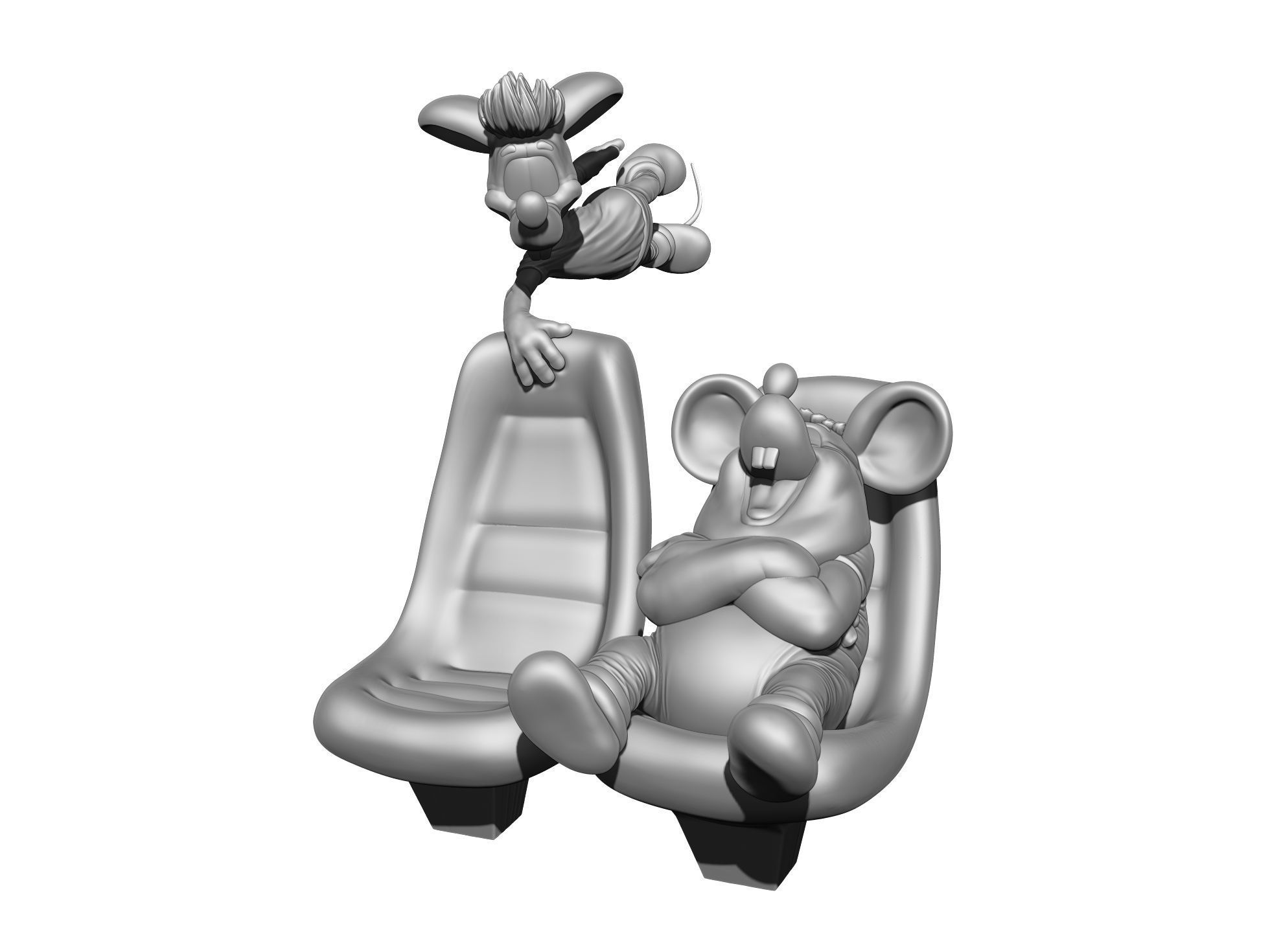 Leopold the cat car with mice for 3D printing STL 3D print model_28