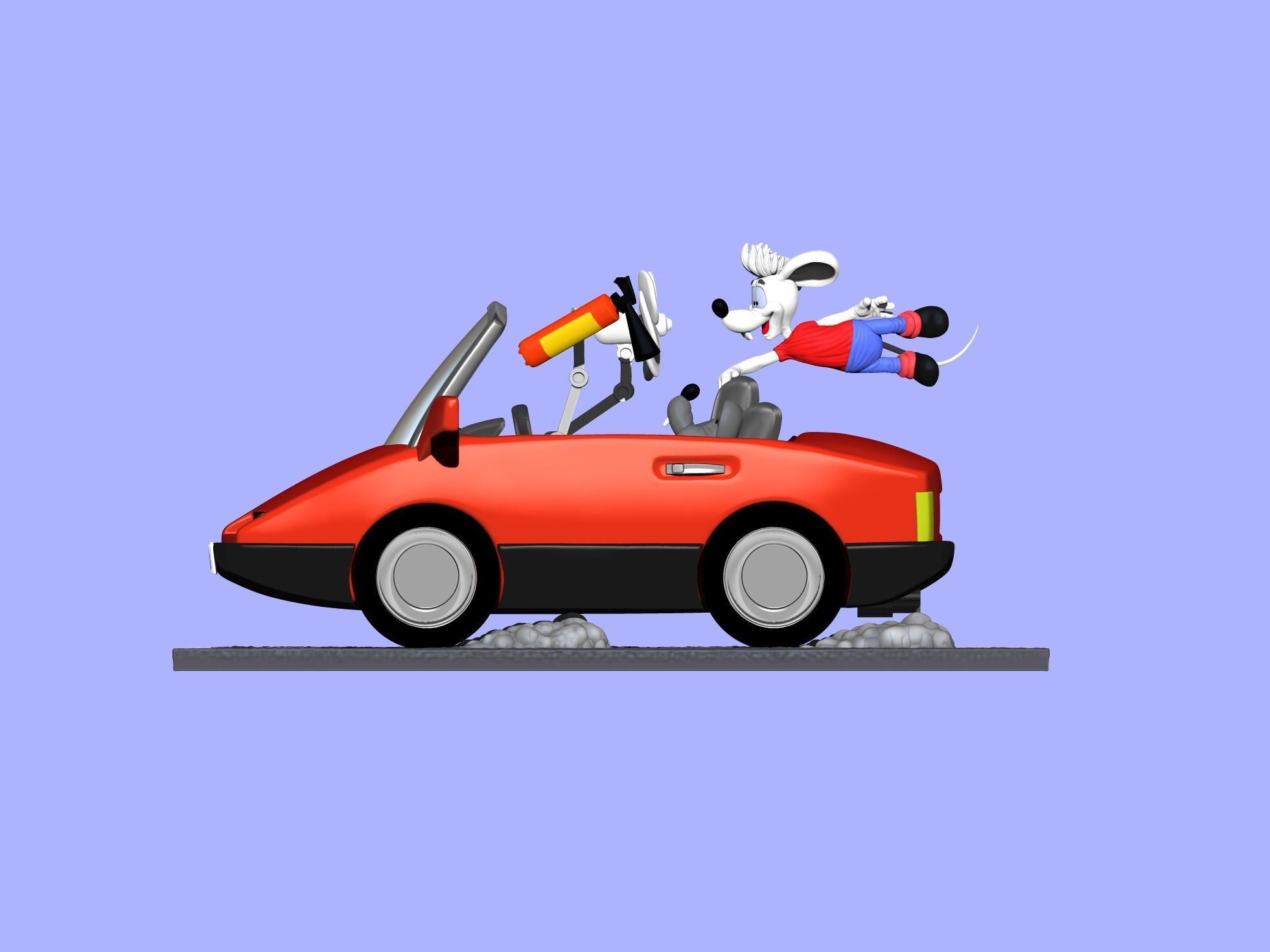 Leopold the cat car with mice for 3D printing STL 3D print model_10