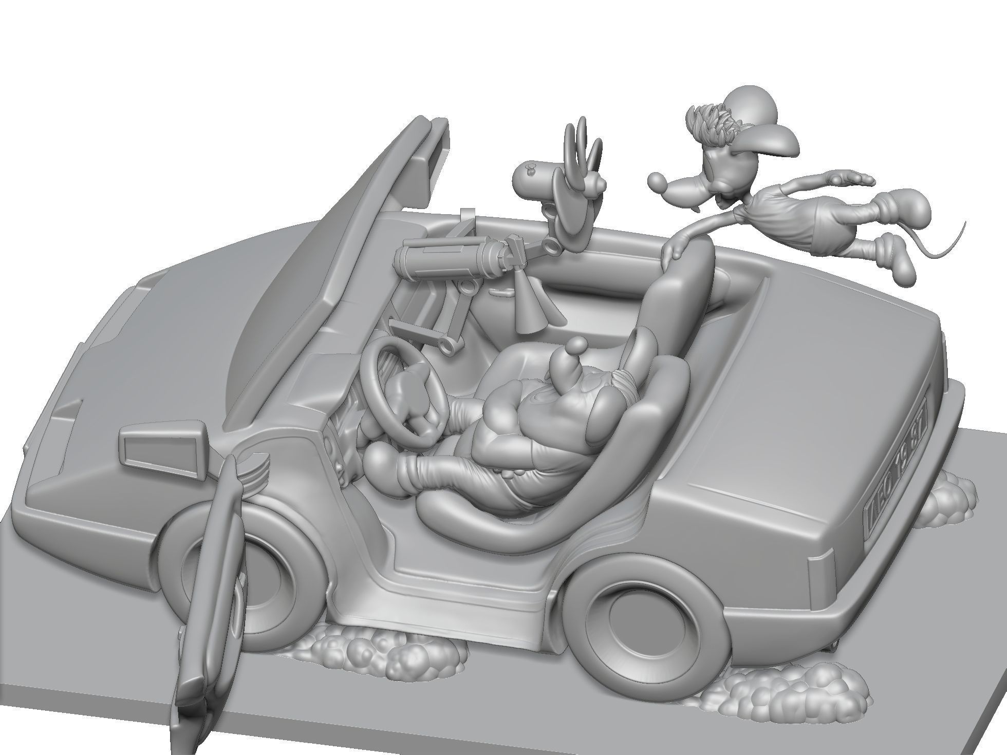Leopold the cat car with mice for 3D printing STL 3D print model_20