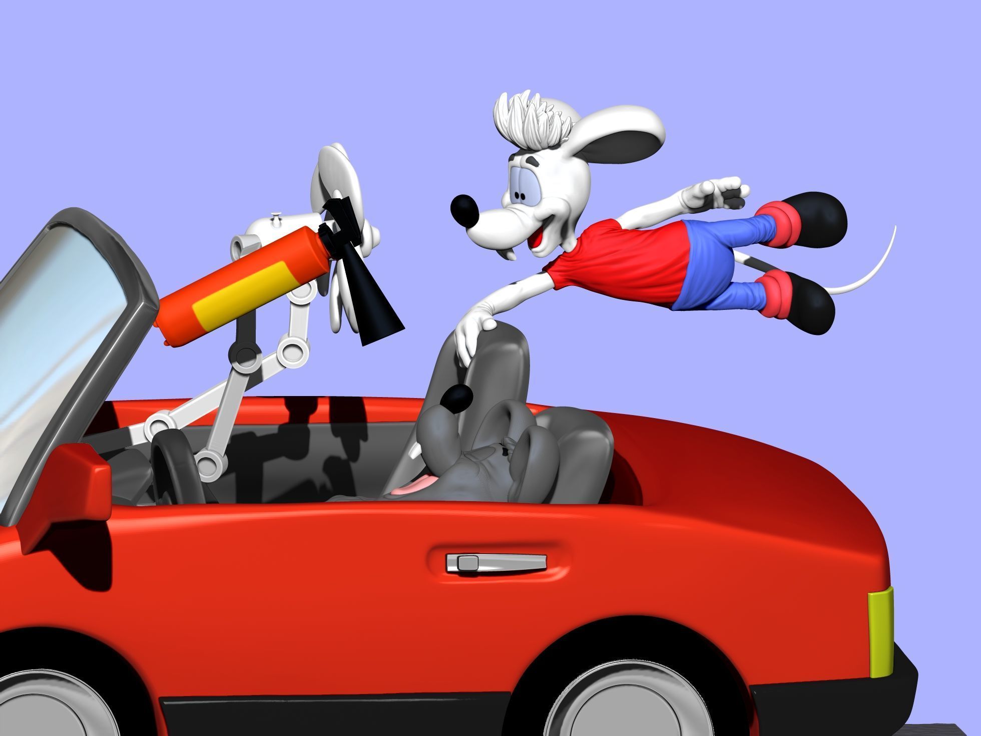 Leopold the cat car with mice for 3D printing STL 3D print model_5